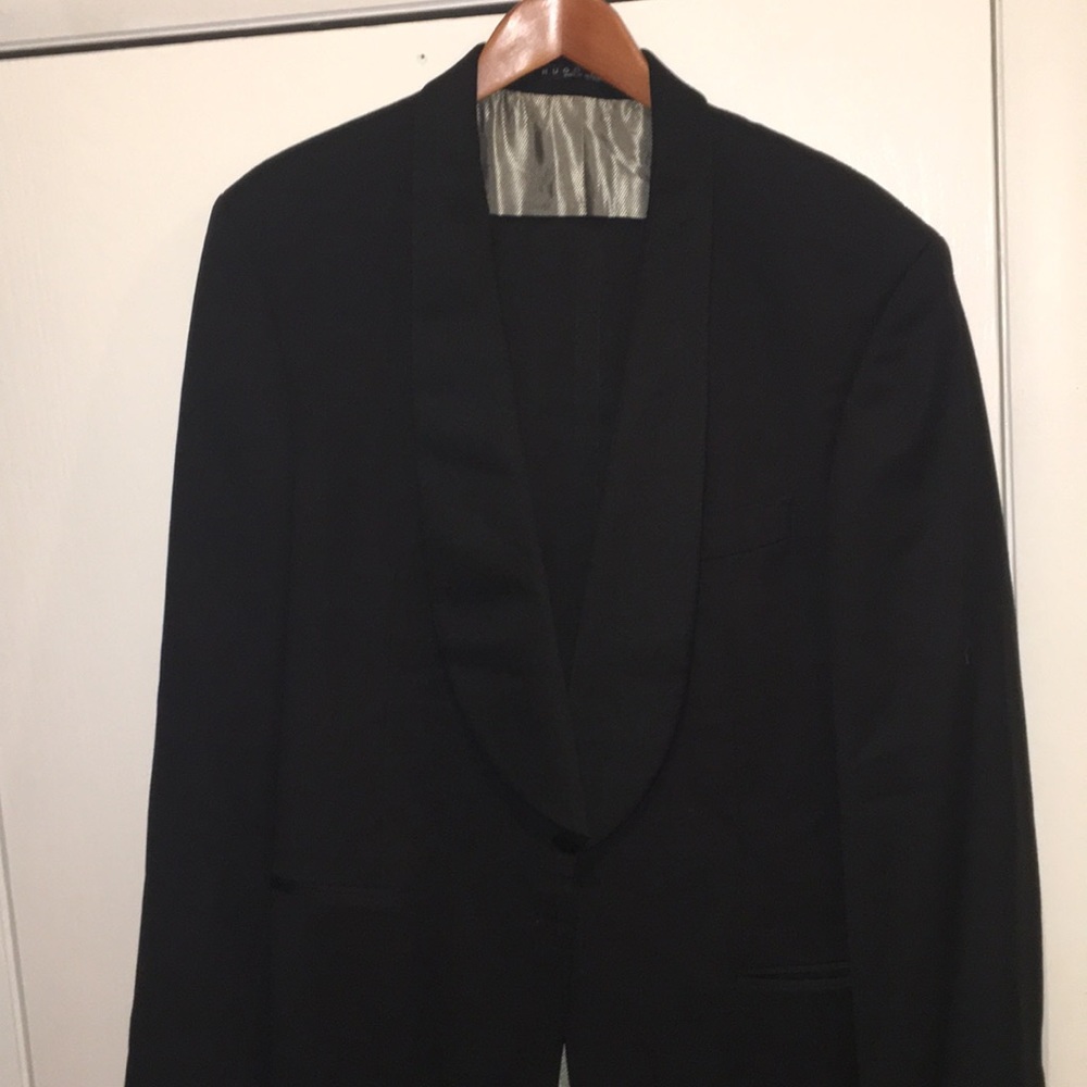 Hugo Boss Men Black Shawl Tuxedo Jacket/Pants 42L